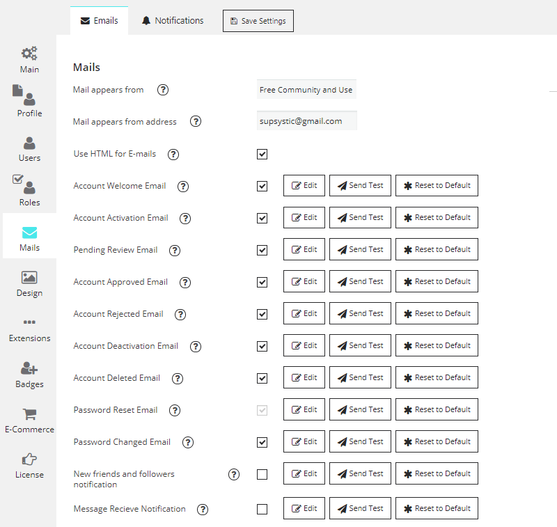 Profile, Groups, Members and Activity pages
