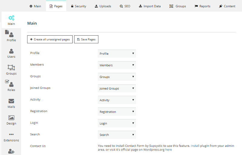 Membership Plugin admin panel. Roles settings