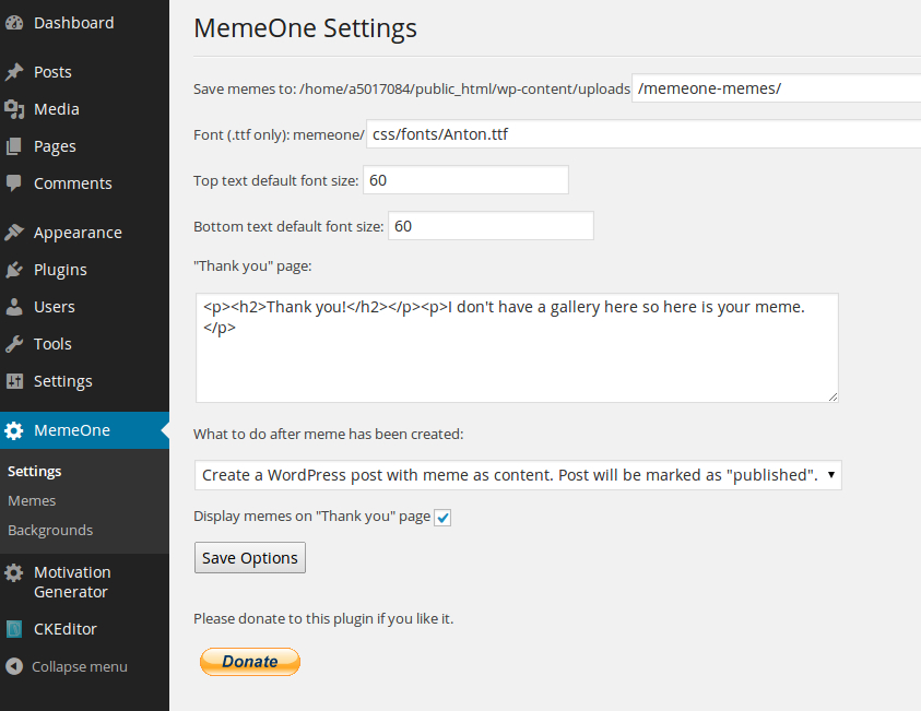 Settings Page