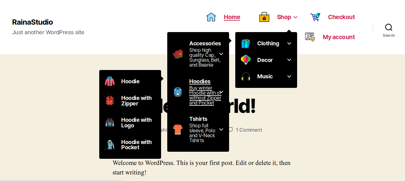 Menu Iconset tested with Twenty Twenty