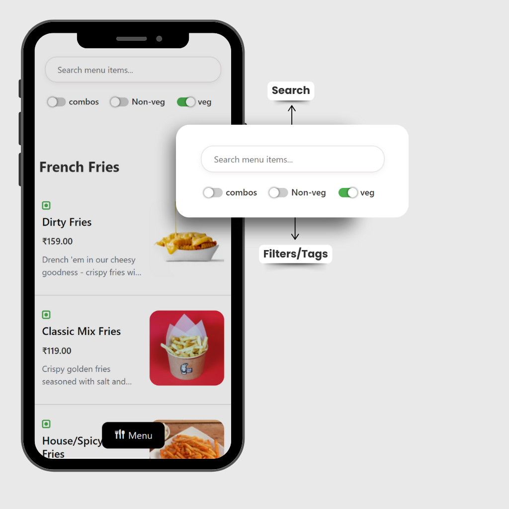 **Bulk Import:** Bulk import of menu items via WooCommerce.