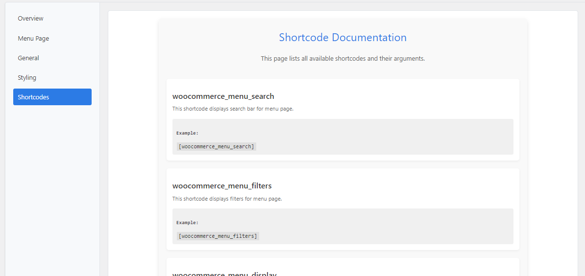 **Easy Setup:** Easily setup menu pages.
