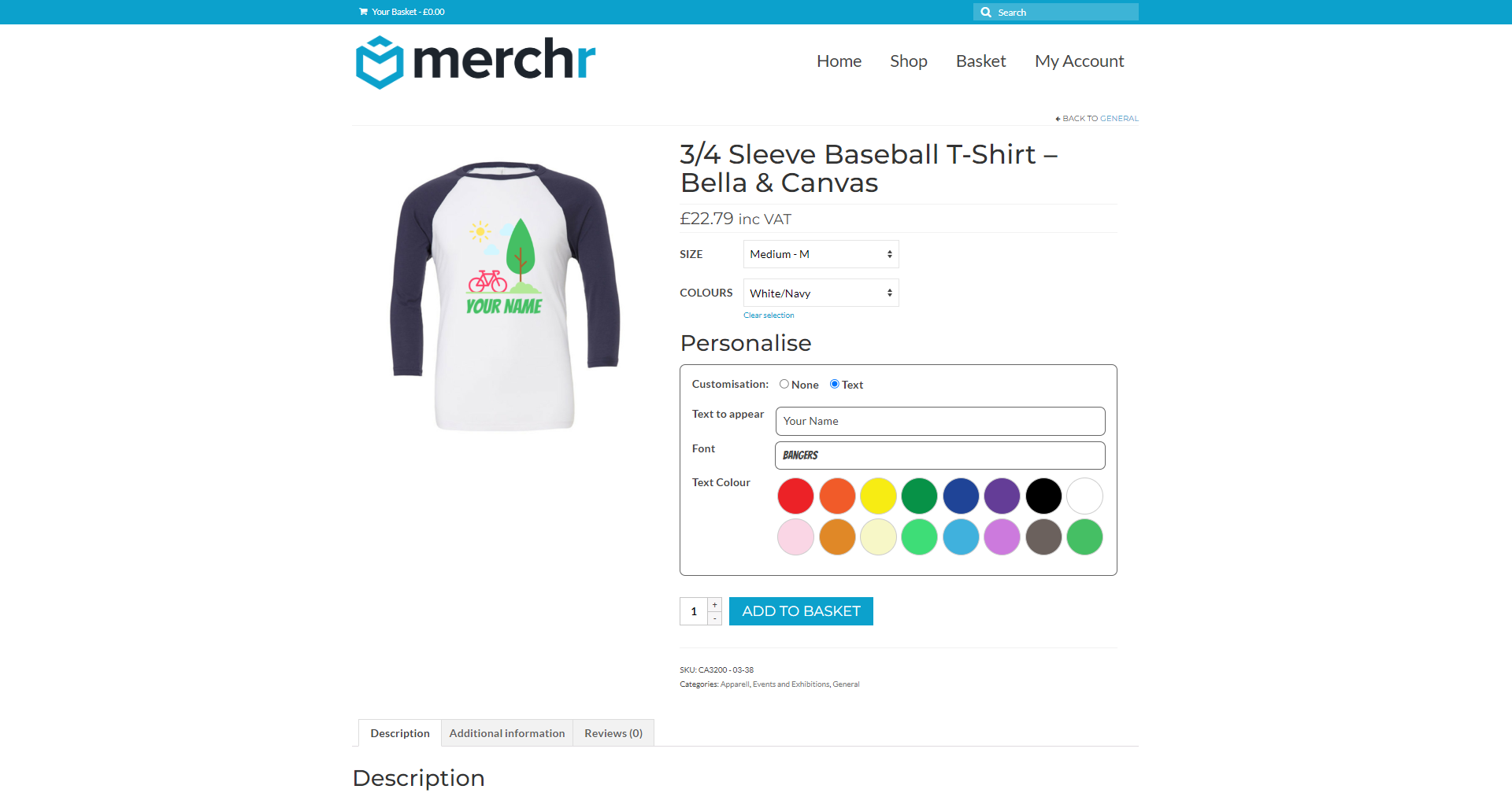 Your site visitors can personalise any product you choose.