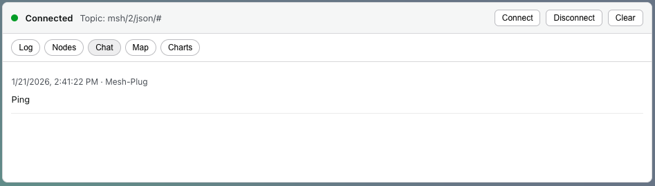 Chat: Messages between connected Nodes