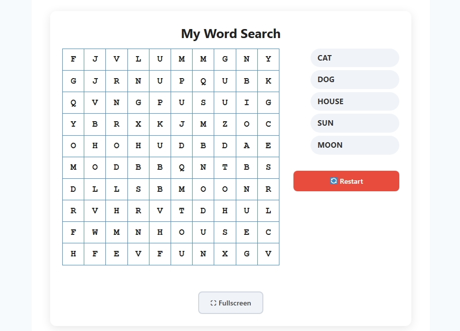 Frontend puzzle — drag to select words.