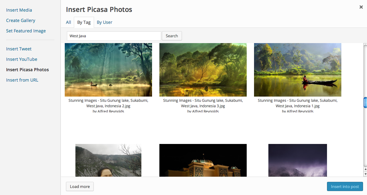 Search photos from Picasa within media explorer