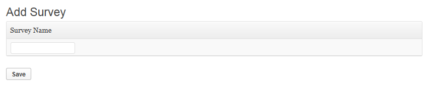 Add survey (You need to provide a name for a particular survey)