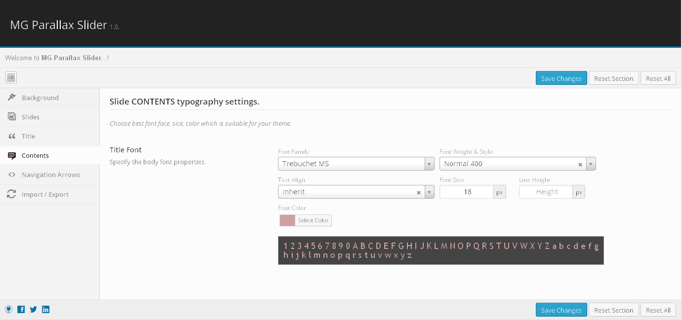 Settings Contents