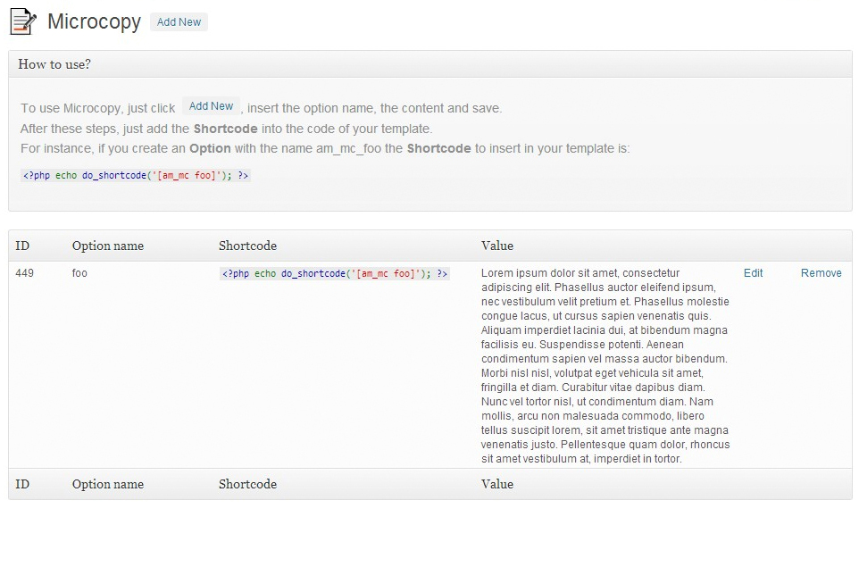 List of Microcopies.