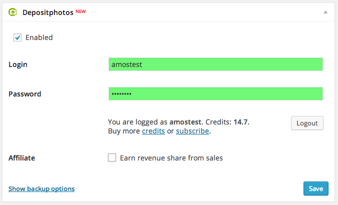 Easy setup - just enter your details of the certain stock agencies