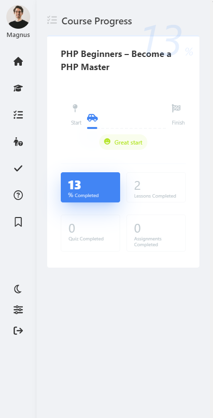 Completed Courses with achievements
