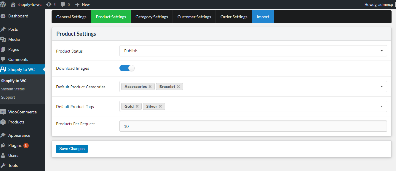 Customer Settings