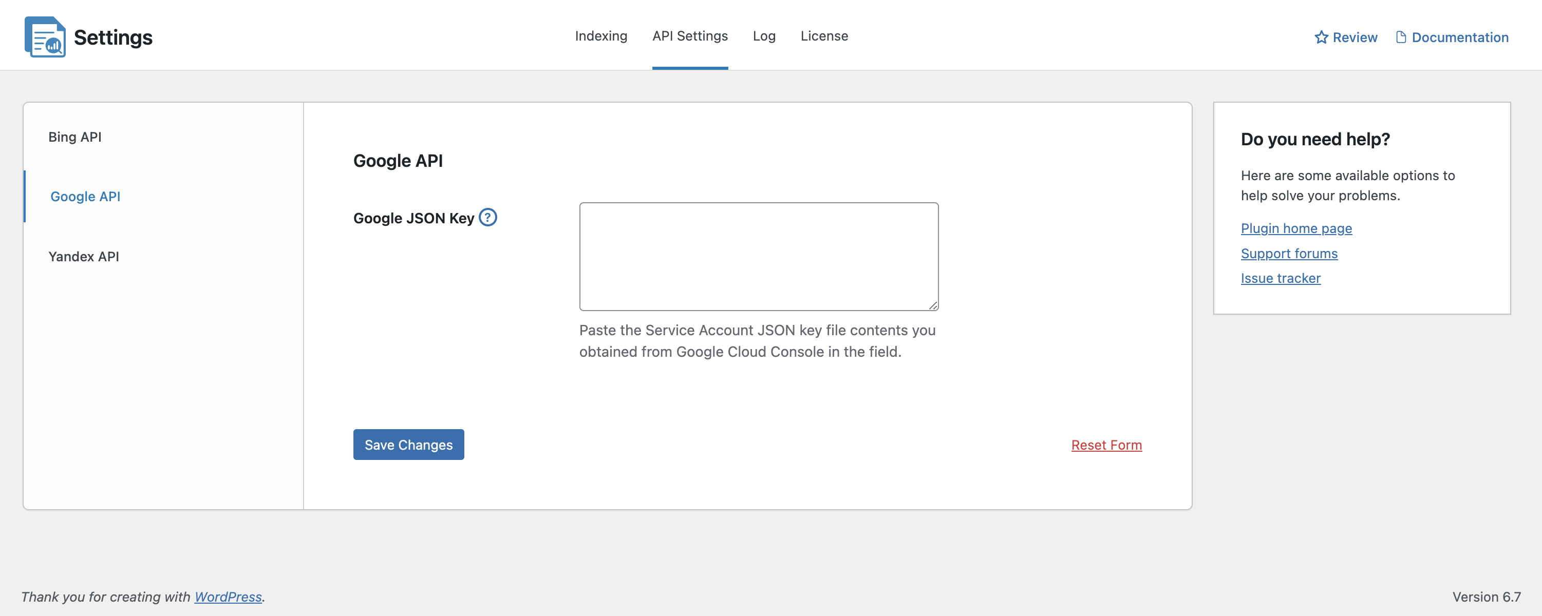 API Settings