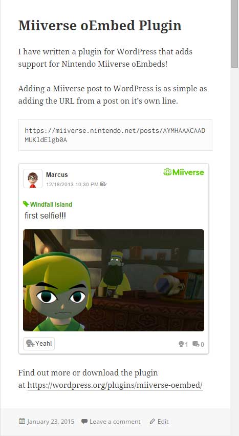 A Miiverse embed in action.