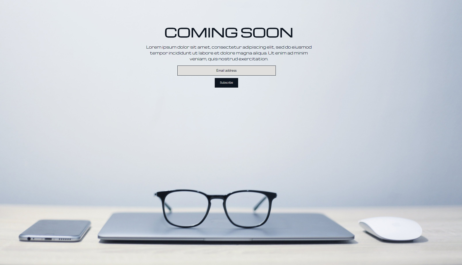 Minimal Coming soon page