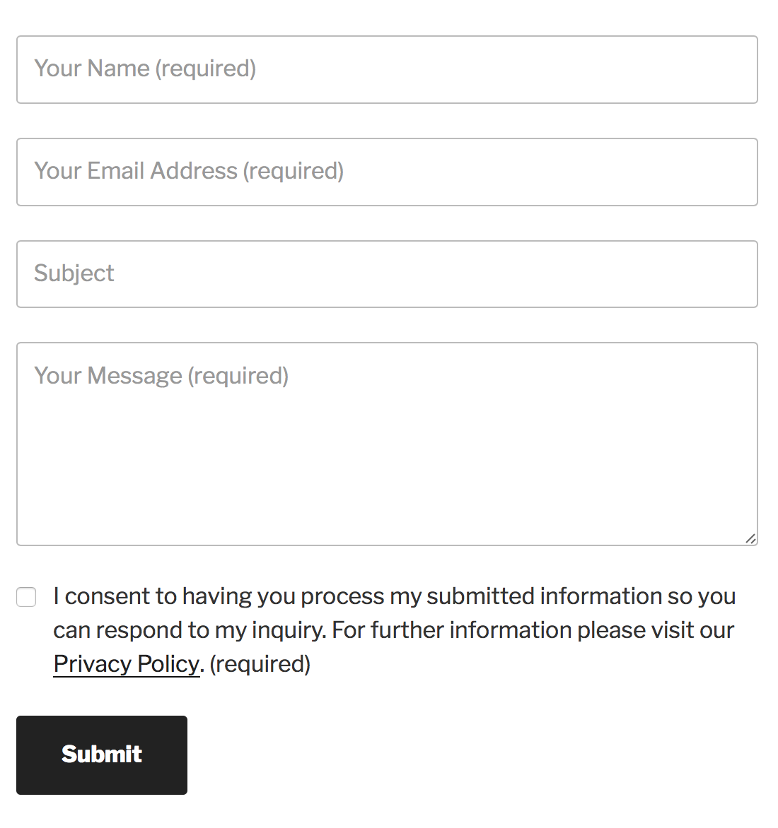 Contact form on frontend with GDPR Opt-In option on