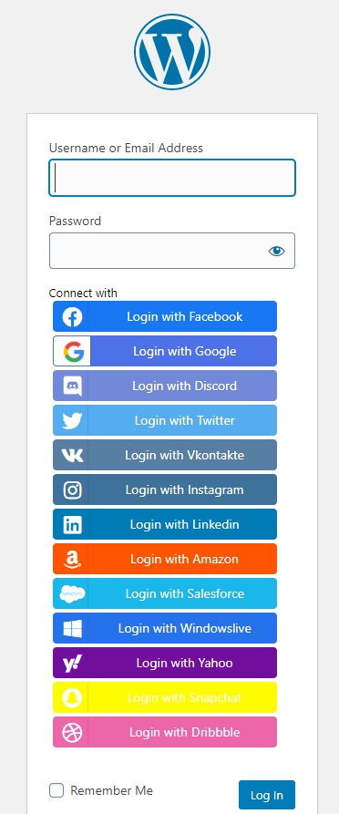 Social Login icon customization and preview.