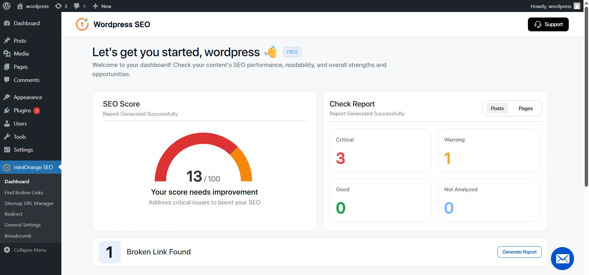 Real time SEO analysis inside the content editor.