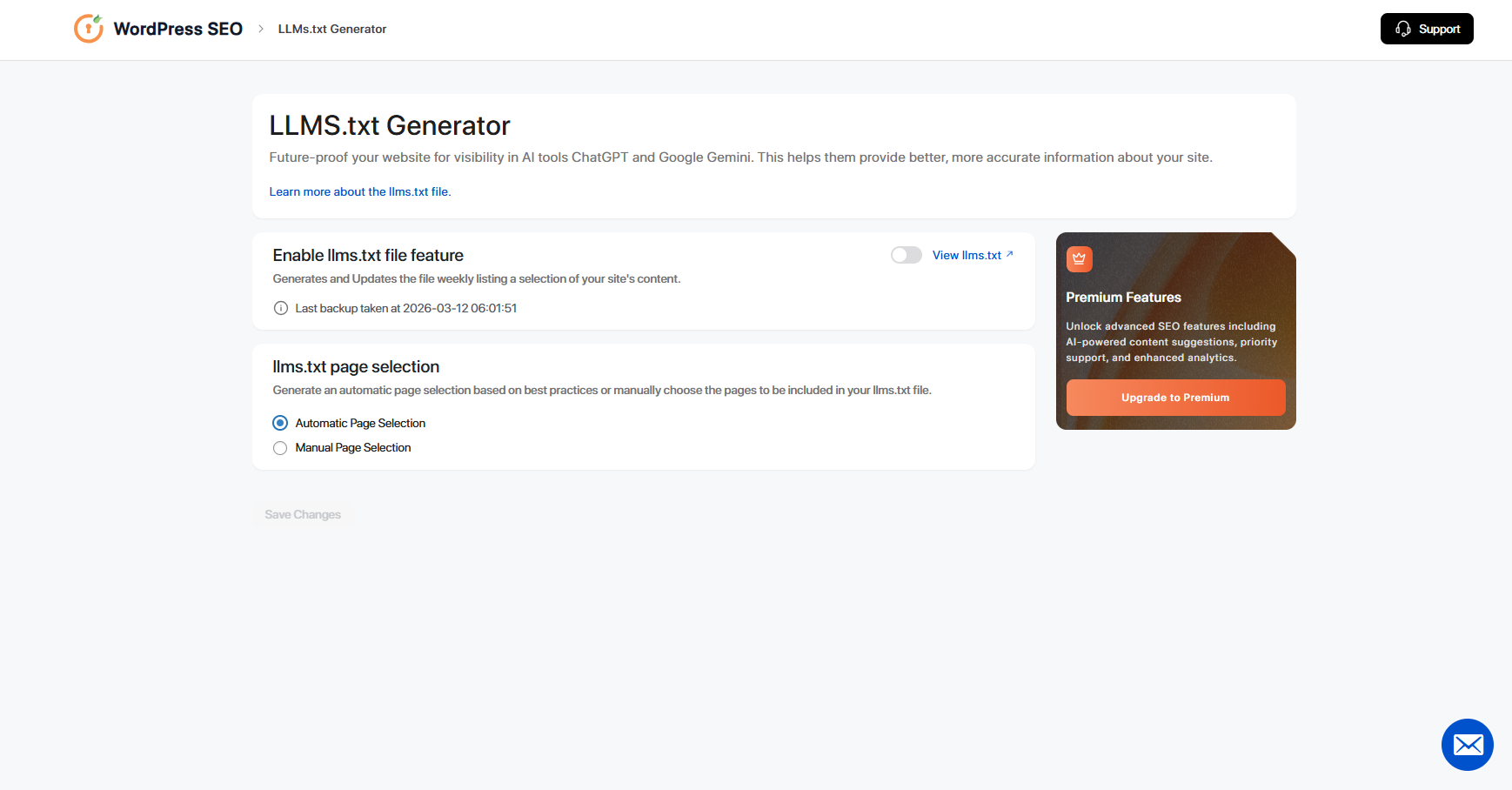 Automatic XML sitemap generation for search indexing.