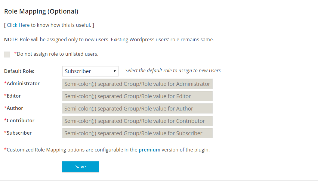 Role Mapping Configuration.