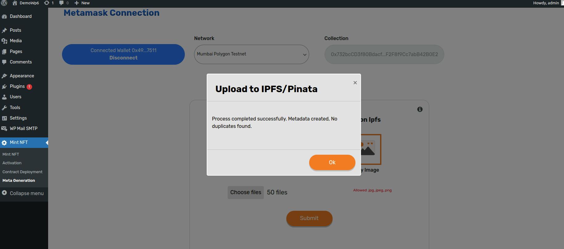 connect metamask and deploy contract.