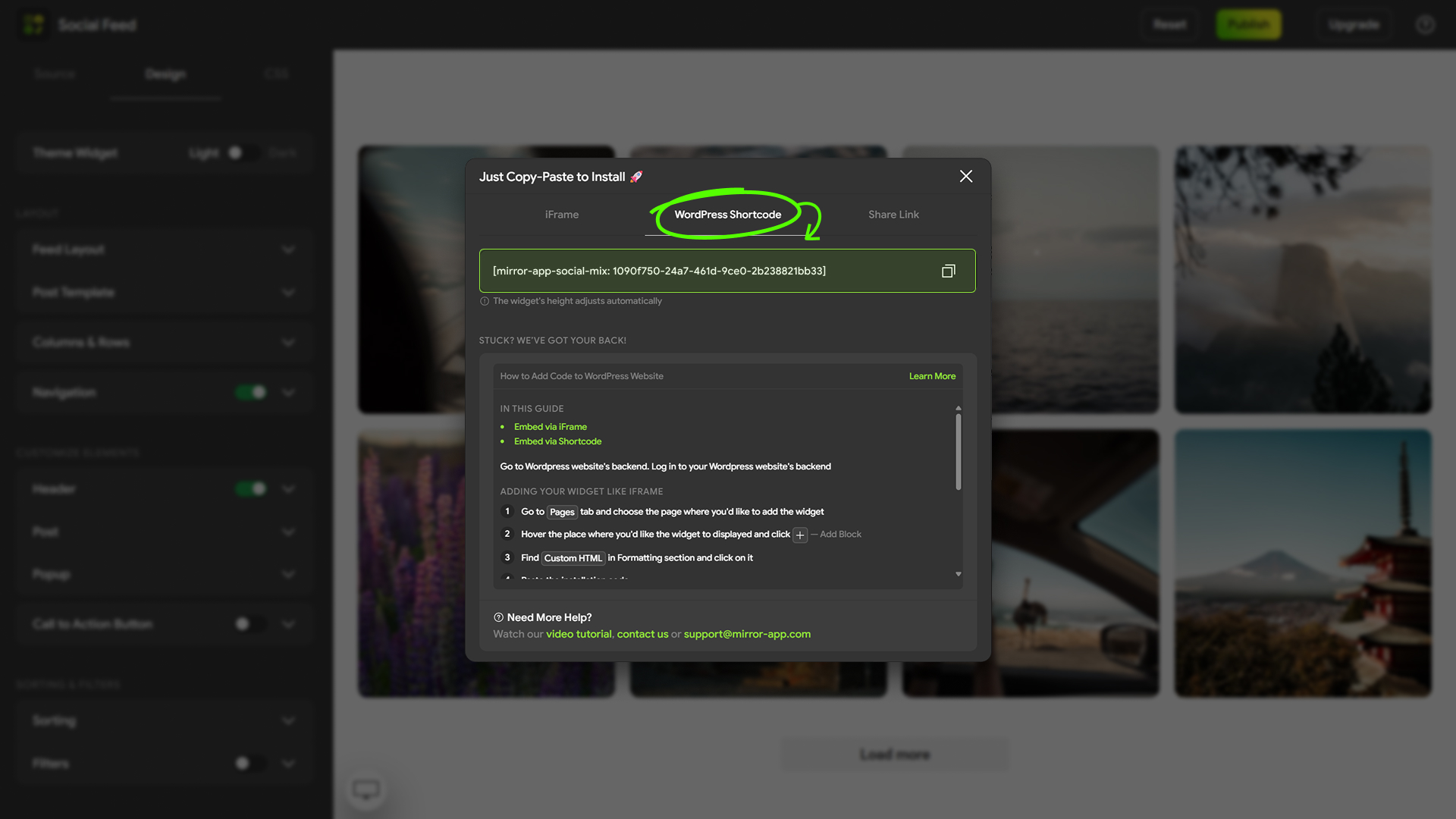 Navigation & Load More button