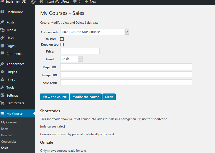 Manage Email Events. You can ad email events to Courses codes.