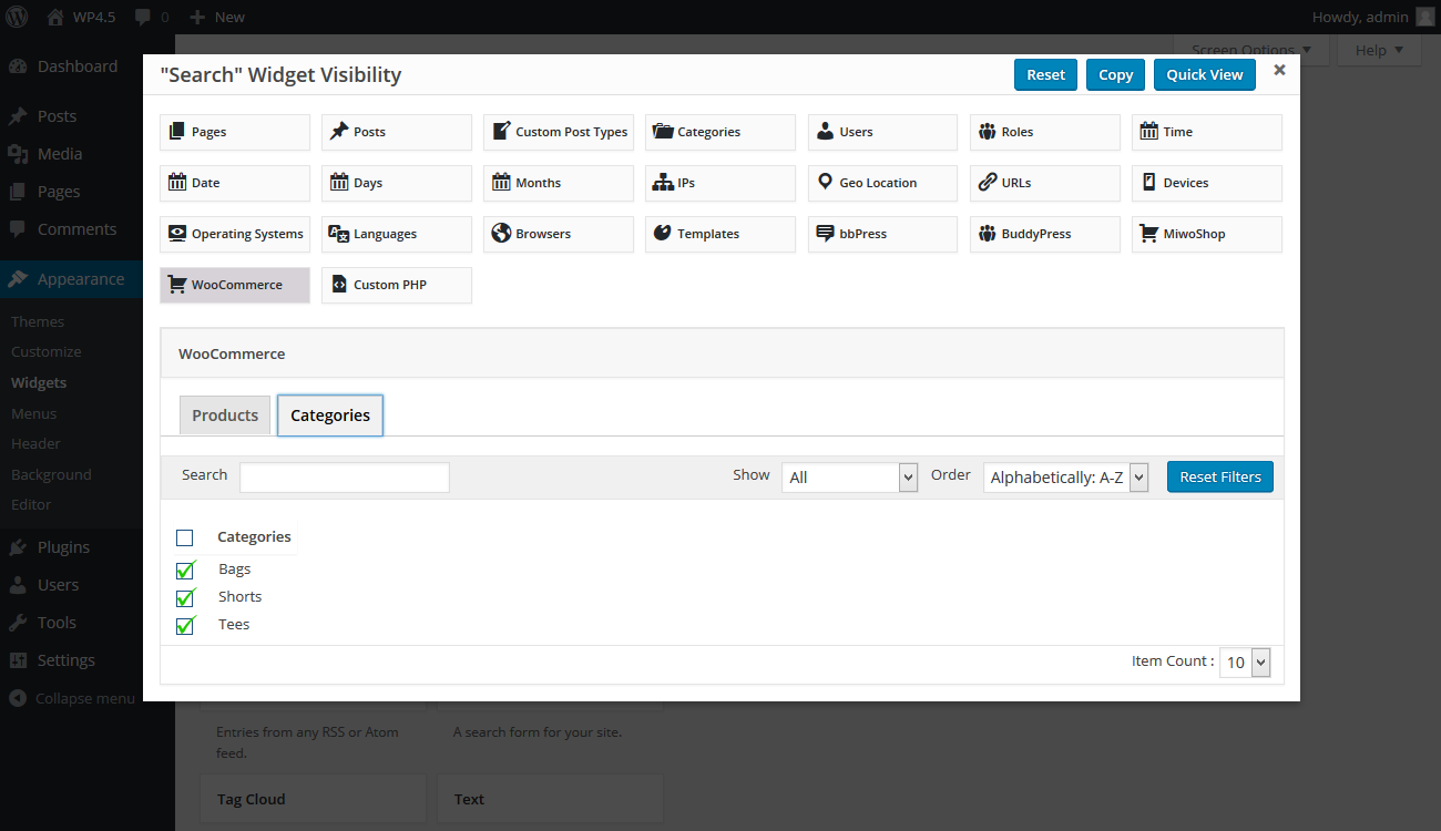 **Back-end**: WooCommerce.