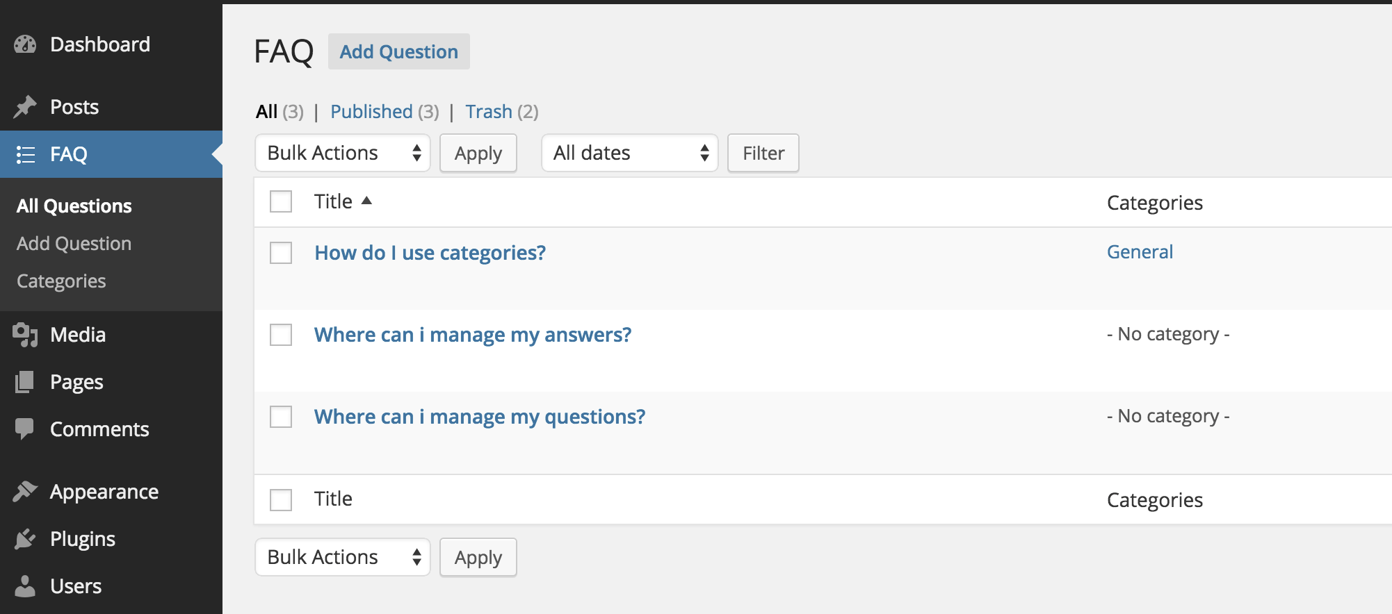 Overview of FAQ's