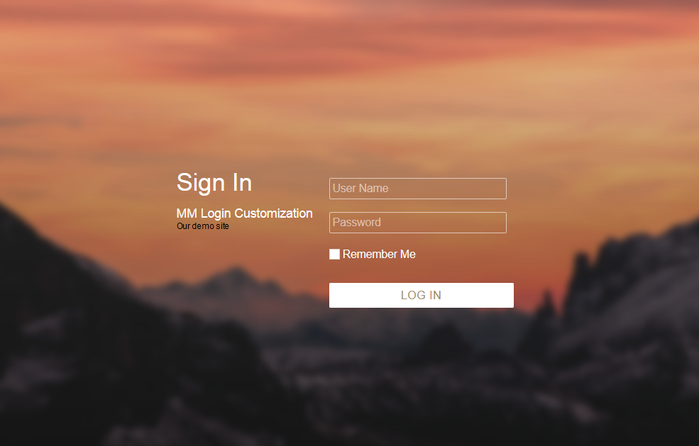 First Login page template