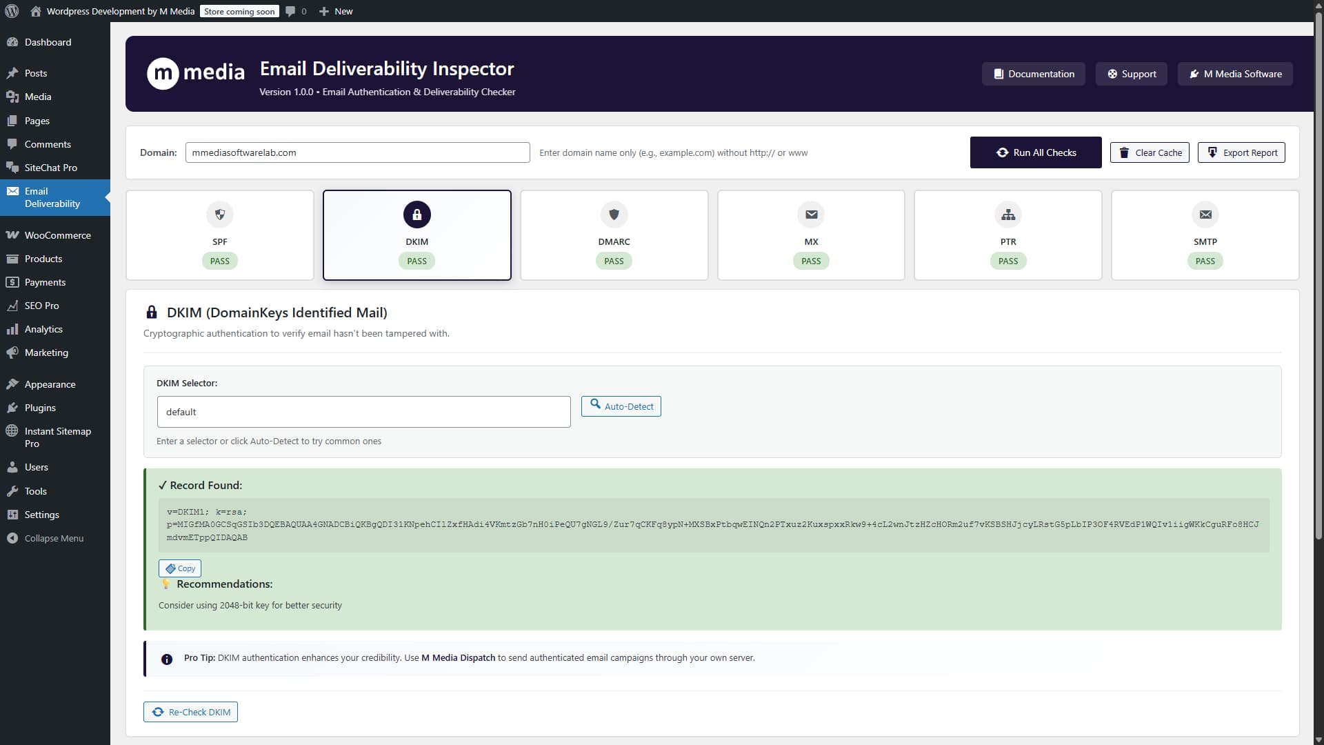 PTR/reverse DNS - pass