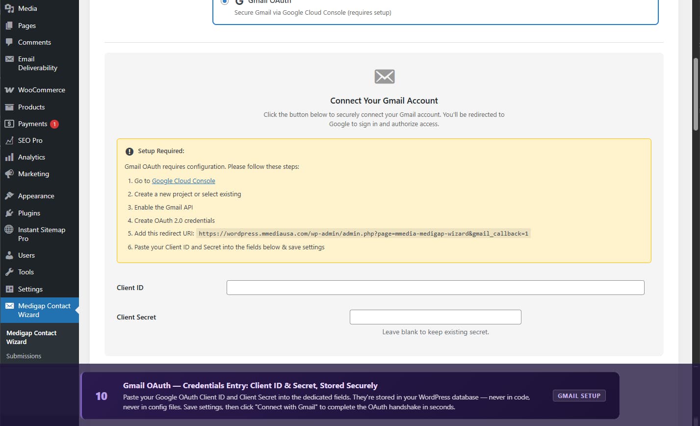 Step 1: Contact Information — clean first impression