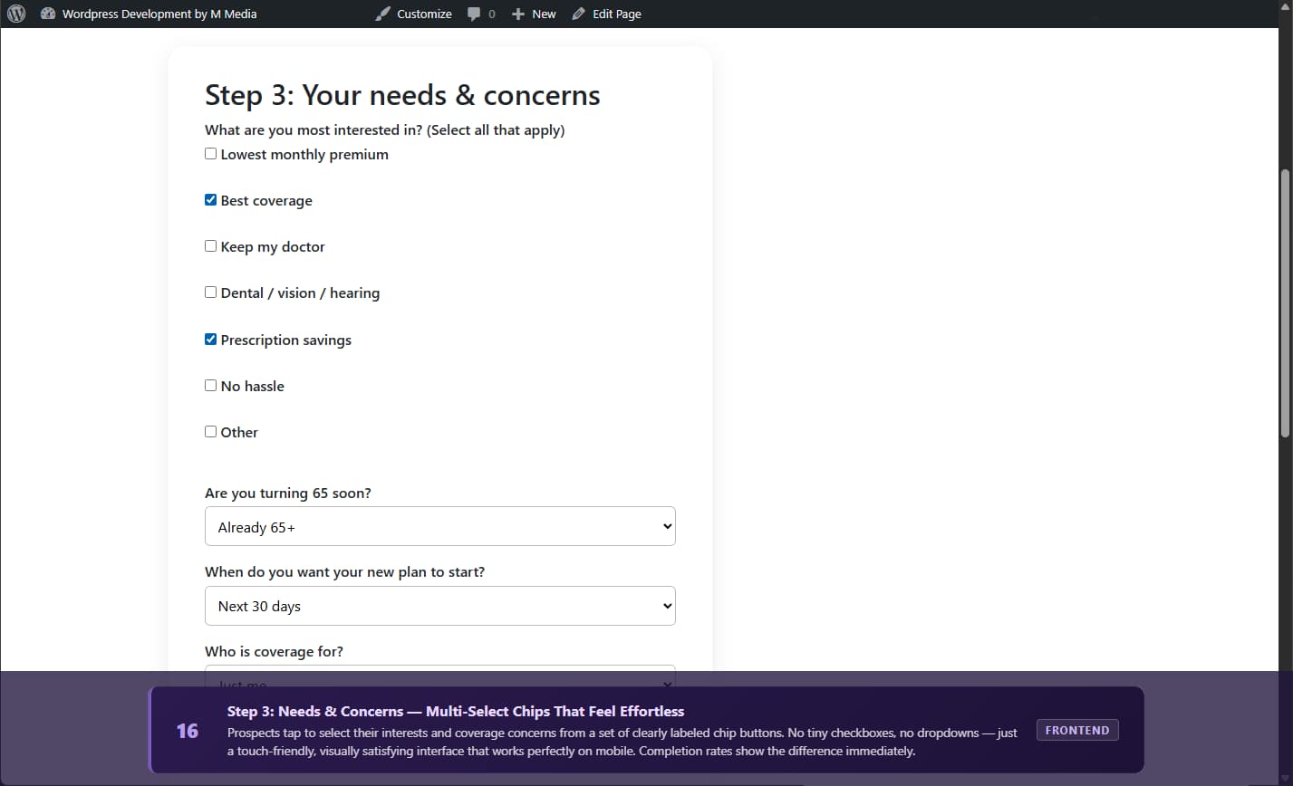 Success Message — customizable confirmation screen