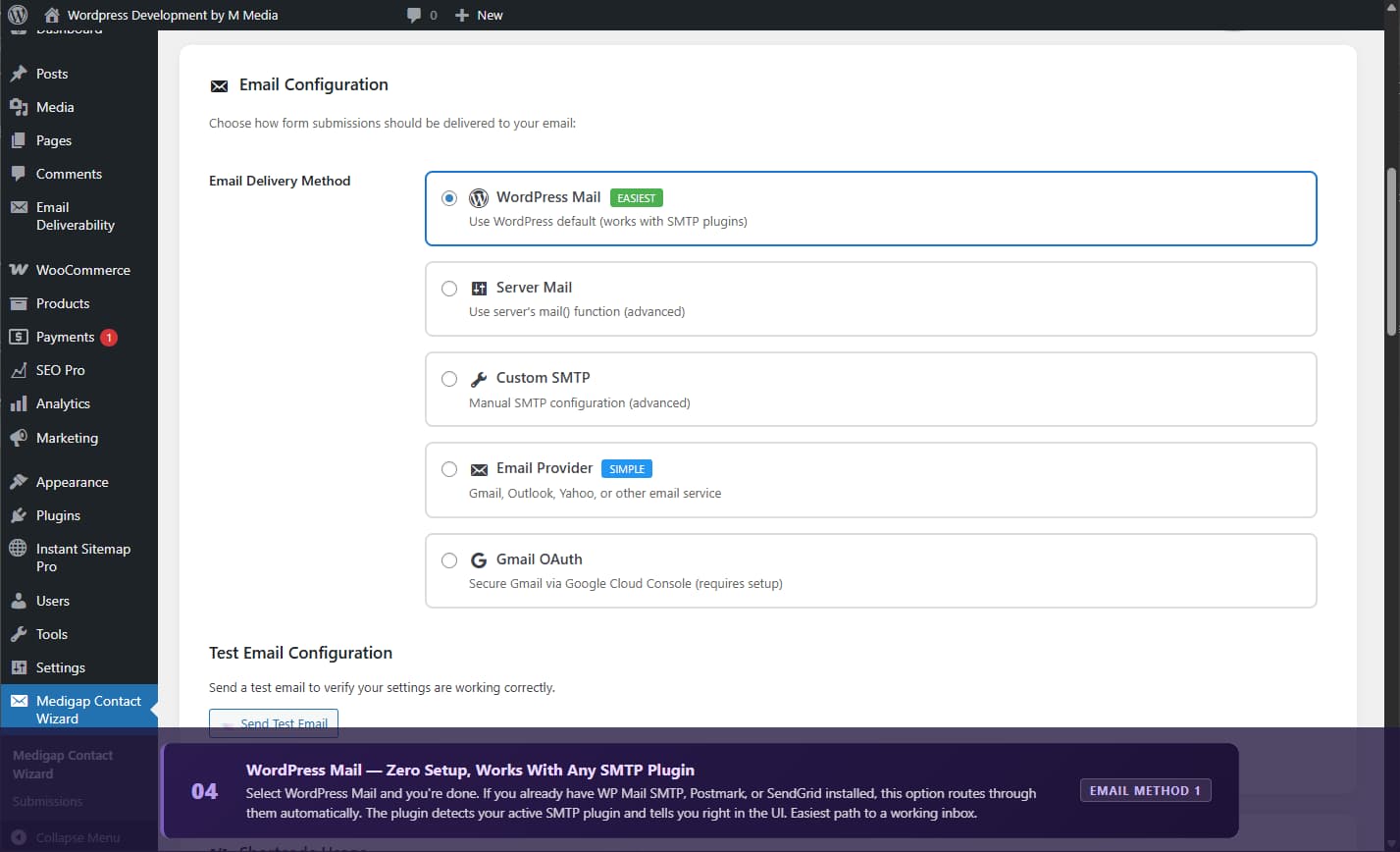 Step 1: Contact Information — name, email, phone, ZIP, and state with progress bar and clean layout