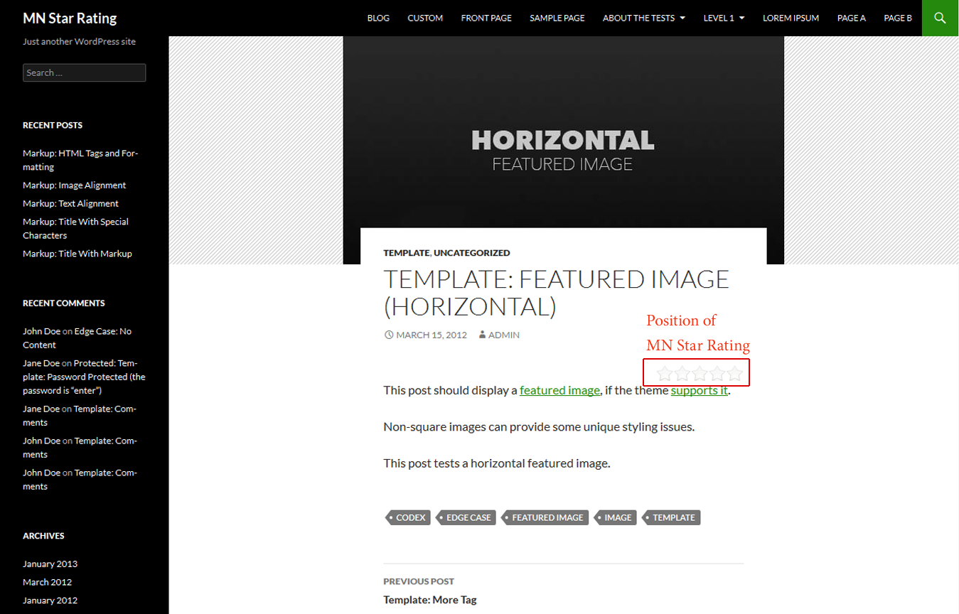 MN Star Rating default view in wordpress 3.9.
