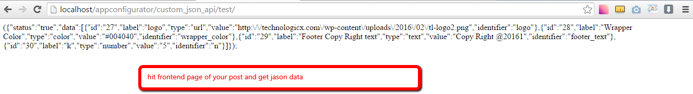 Hit front end of your new post and you got Jason data for your mobile APP.