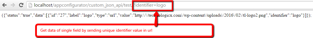 Hit front end of your new post and send identifier value then you get only that single fiels data.