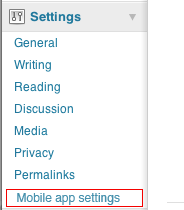 Find the Mobile App Settings plugin under Settings.