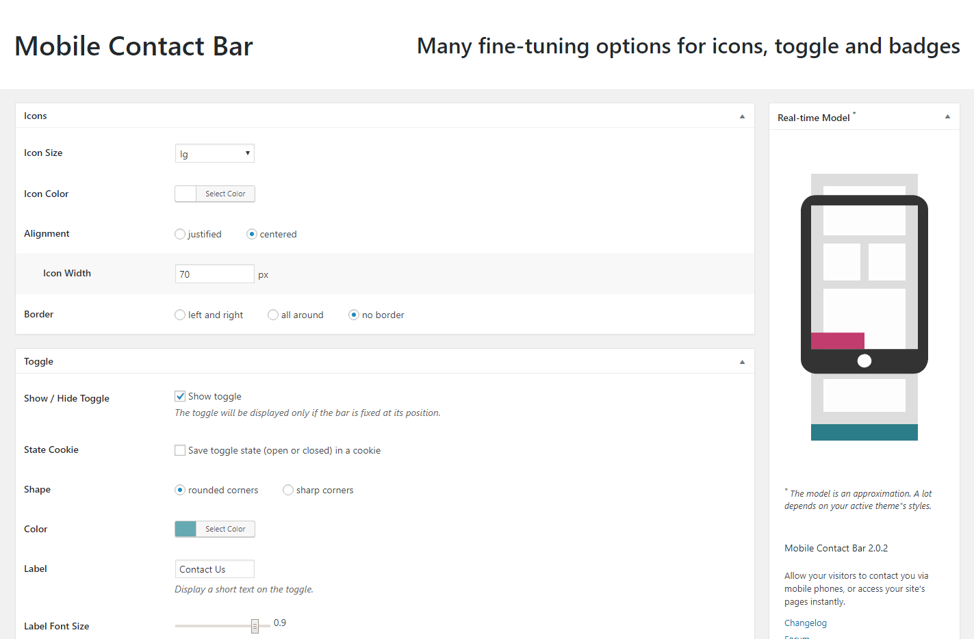 Icons, Toggle meta boxes