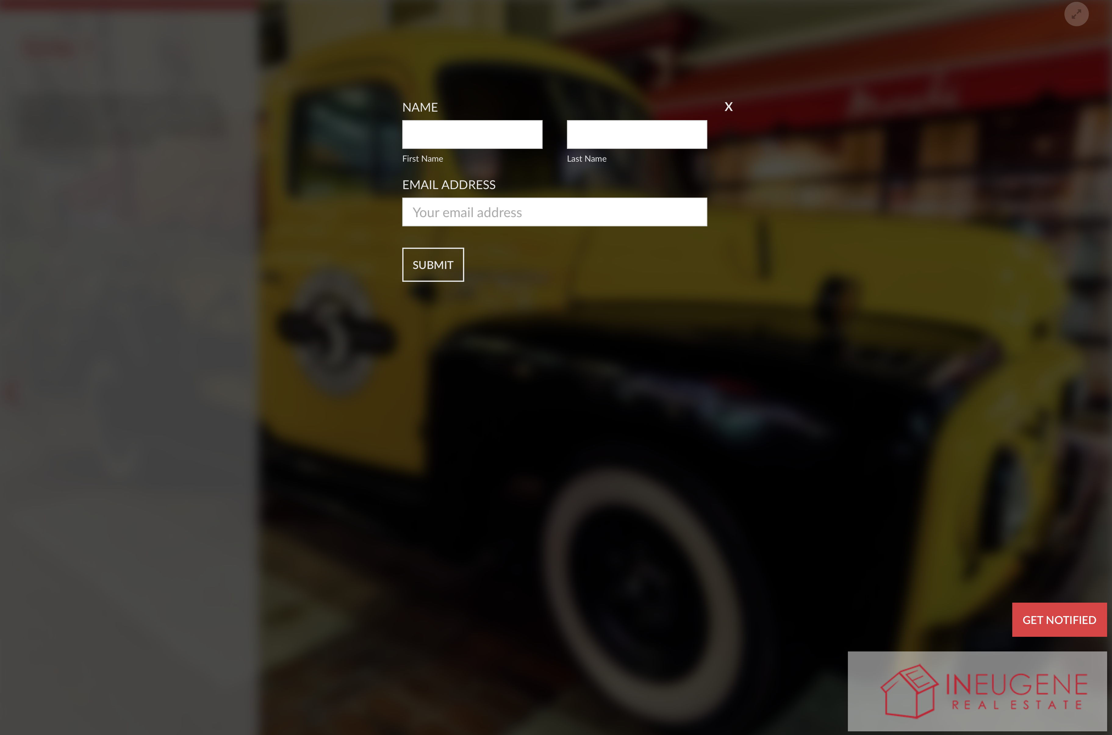 The optional mail chimp overlay