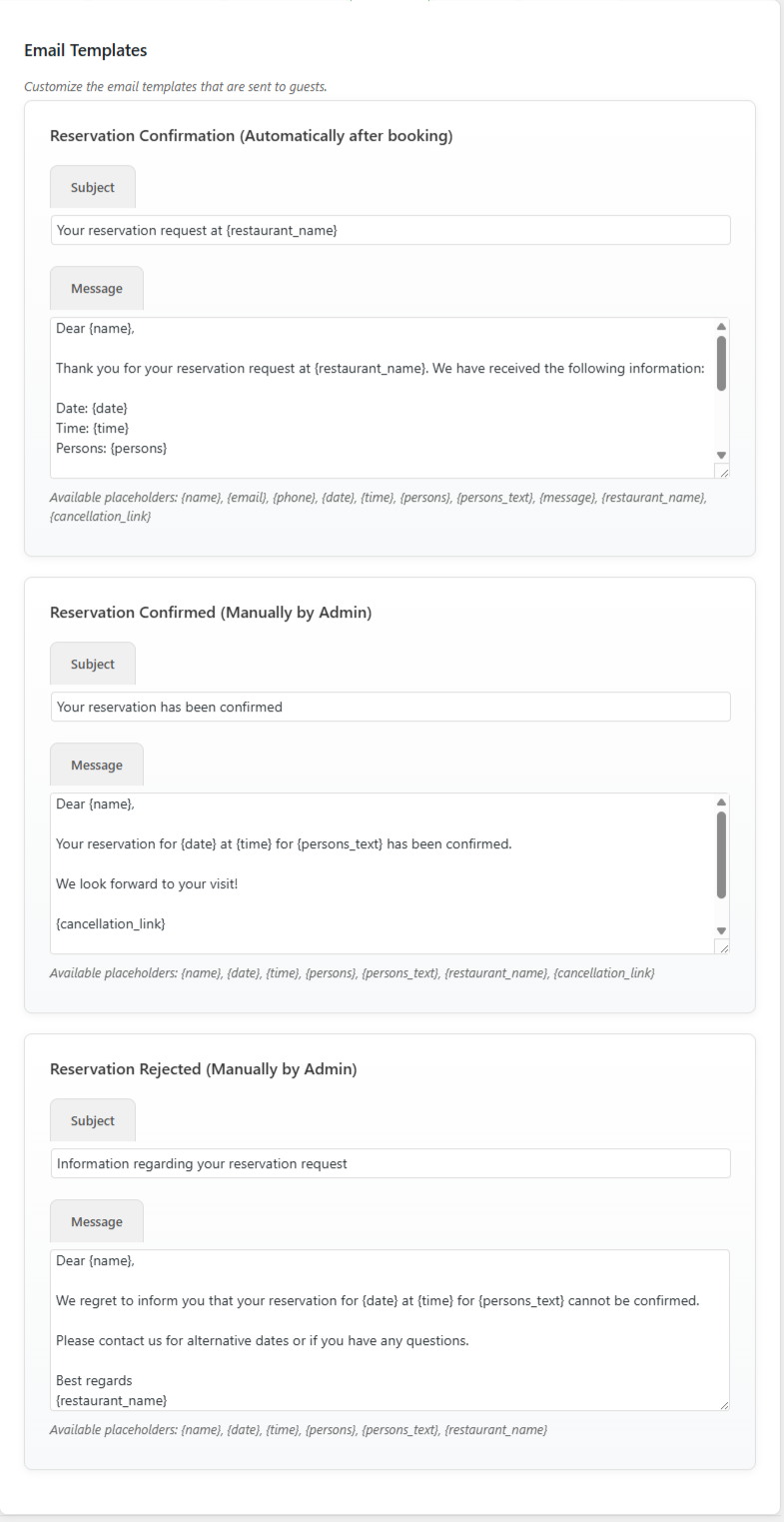 The cancellation settings for guest self-cancellation. (Pro)