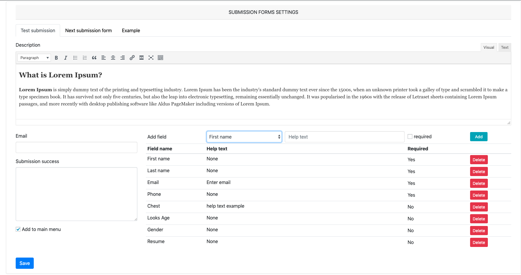 This is the next part administration page of this plugin.