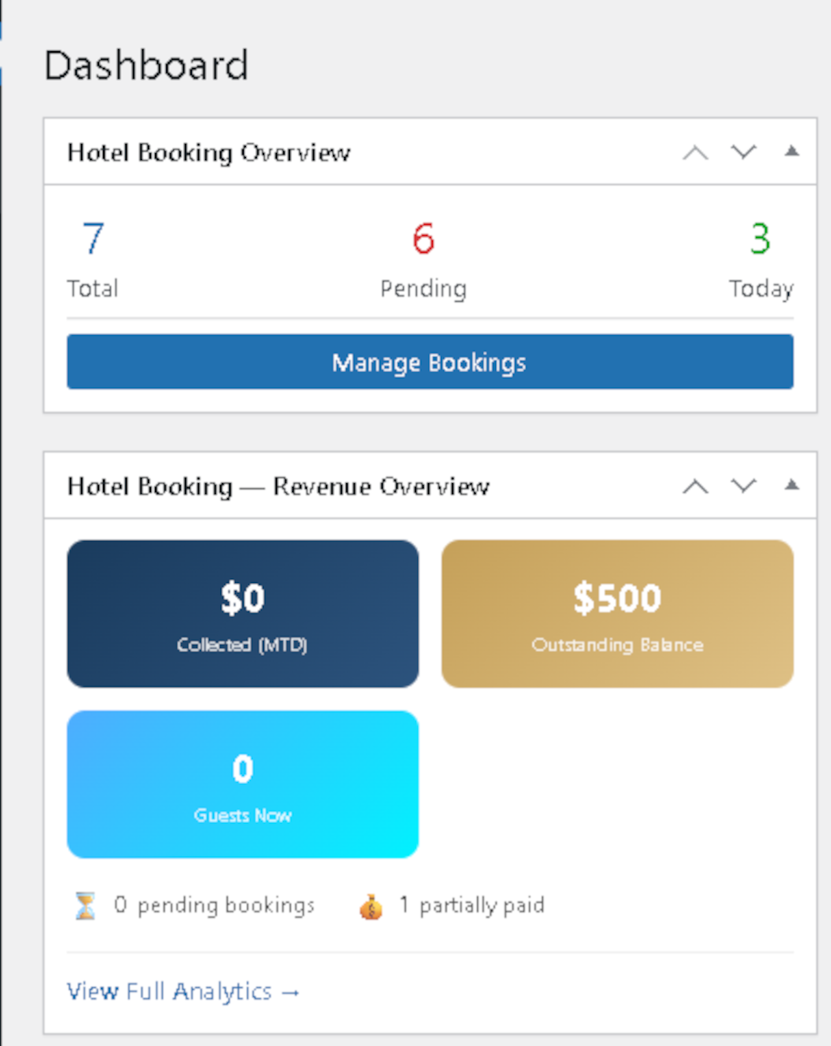 **Availability Calendar** — Interactive visual booking calendar for checking room status.
