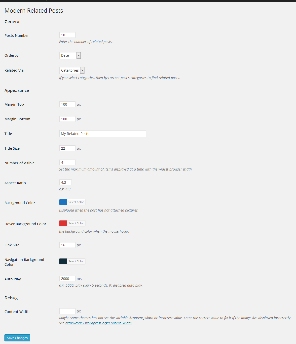 Admin Options