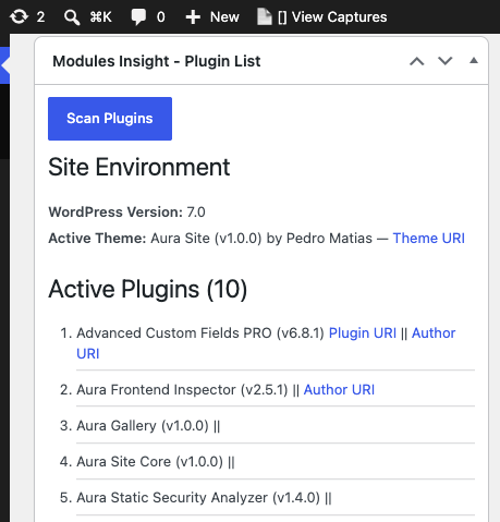 Example of a page generated using the shortcode and the collapsed description view using `<details>`.