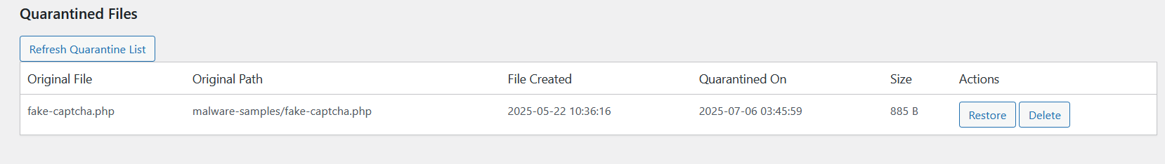 Database Malware Scanner