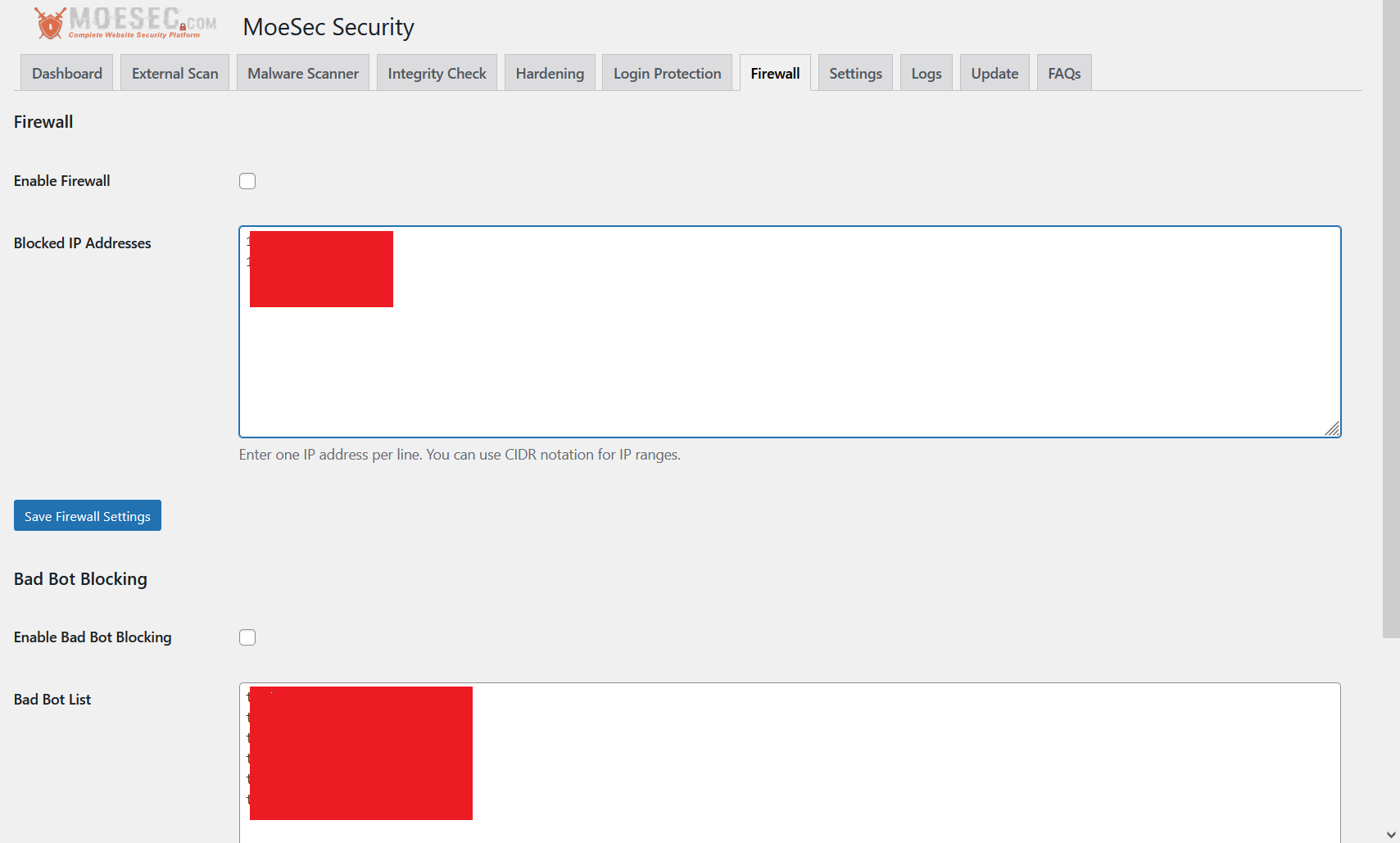 Login Protection Configuration
