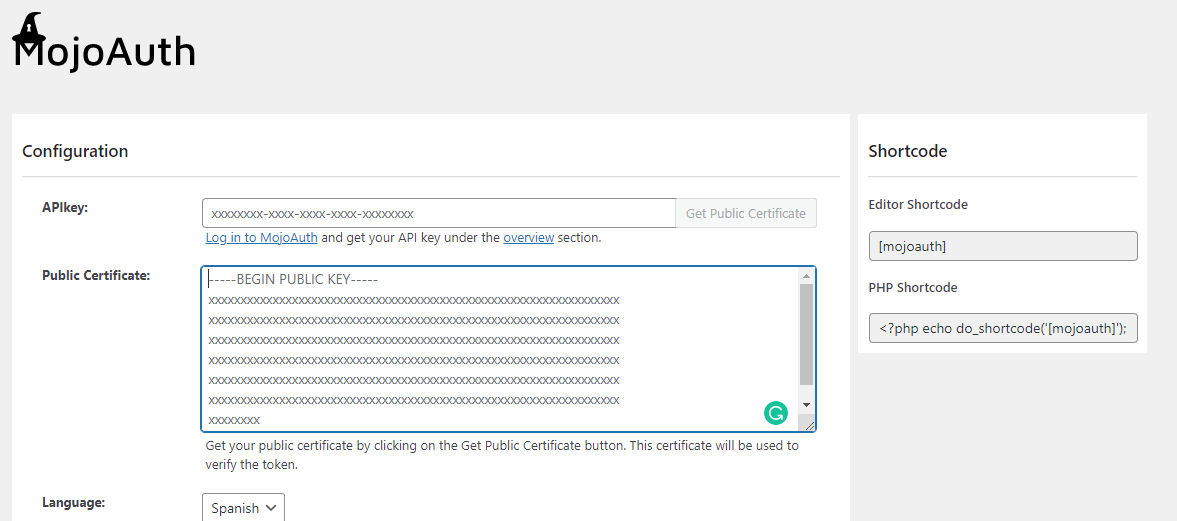 Screenshot1 : Plugin Setting Page