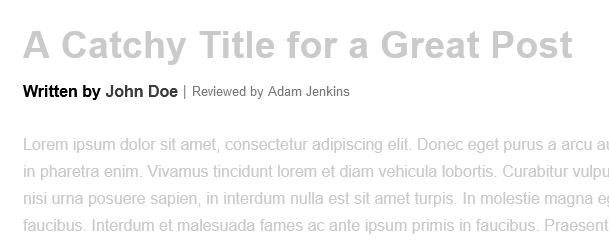 Post byline showing additional post information towards the post author
