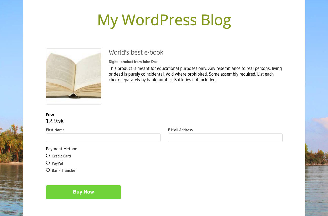 You can sell products directly on your WordPress blog. The customer won't leave your page!